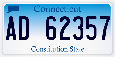 CT license plate AD62357