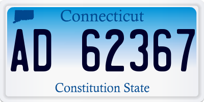 CT license plate AD62367