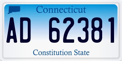 CT license plate AD62381