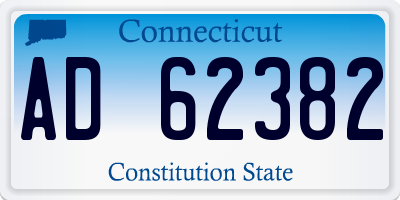 CT license plate AD62382