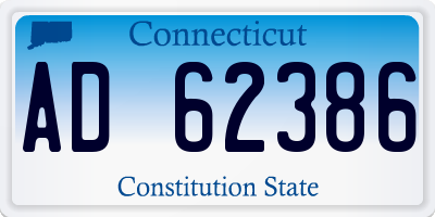 CT license plate AD62386