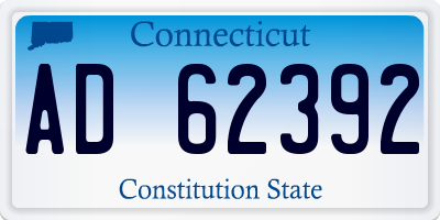 CT license plate AD62392