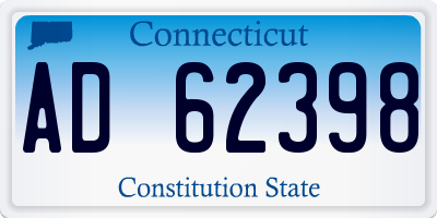 CT license plate AD62398