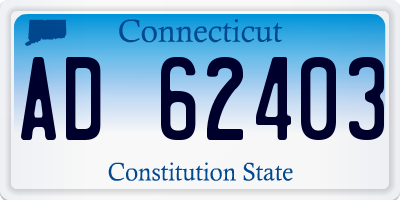 CT license plate AD62403