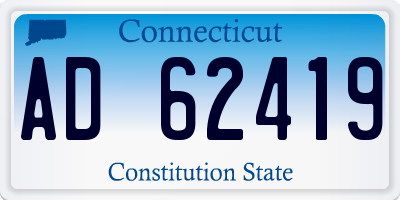 CT license plate AD62419
