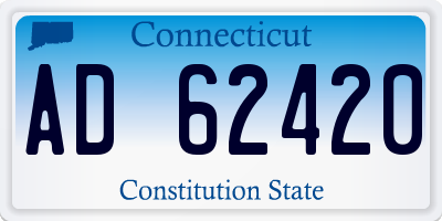 CT license plate AD62420