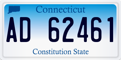 CT license plate AD62461