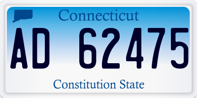 CT license plate AD62475