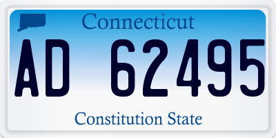 CT license plate AD62495