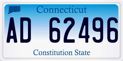 CT license plate AD62496