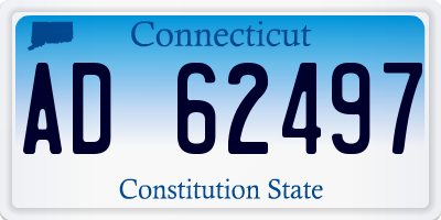 CT license plate AD62497