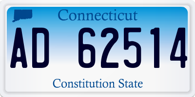CT license plate AD62514