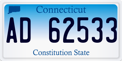 CT license plate AD62533