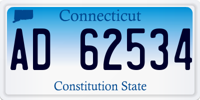 CT license plate AD62534