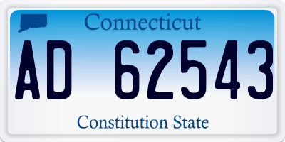 CT license plate AD62543