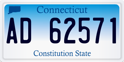 CT license plate AD62571