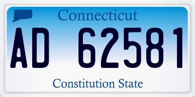 CT license plate AD62581