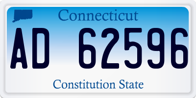 CT license plate AD62596