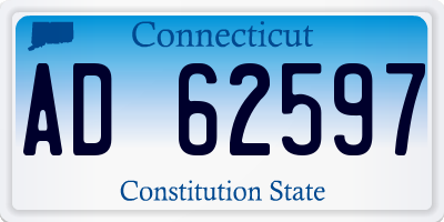 CT license plate AD62597