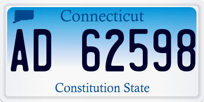 CT license plate AD62598