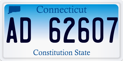 CT license plate AD62607