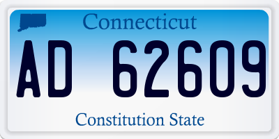 CT license plate AD62609