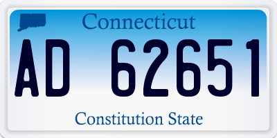 CT license plate AD62651