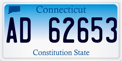 CT license plate AD62653
