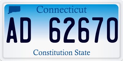 CT license plate AD62670