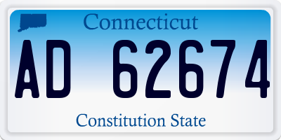 CT license plate AD62674