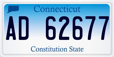 CT license plate AD62677