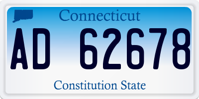 CT license plate AD62678