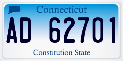 CT license plate AD62701