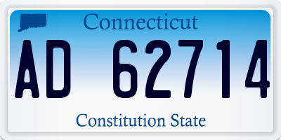 CT license plate AD62714