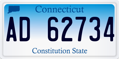 CT license plate AD62734