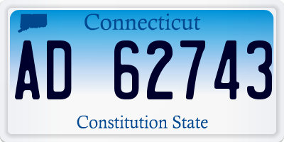 CT license plate AD62743