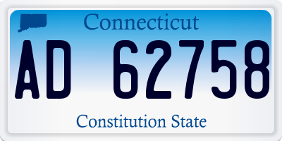 CT license plate AD62758