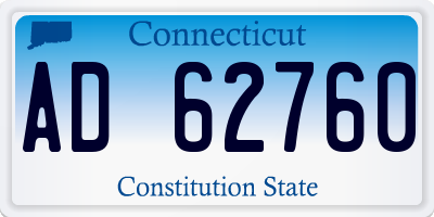 CT license plate AD62760
