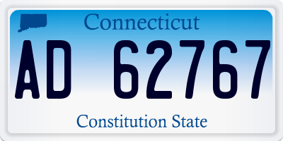 CT license plate AD62767