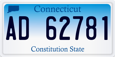 CT license plate AD62781