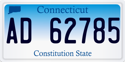 CT license plate AD62785