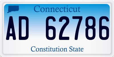 CT license plate AD62786