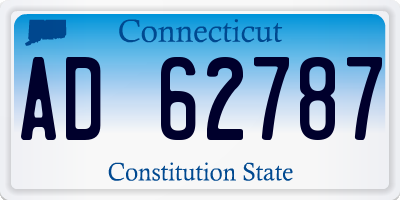 CT license plate AD62787