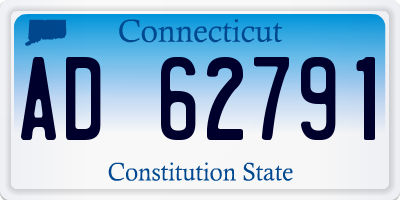 CT license plate AD62791