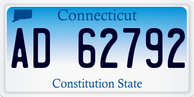 CT license plate AD62792