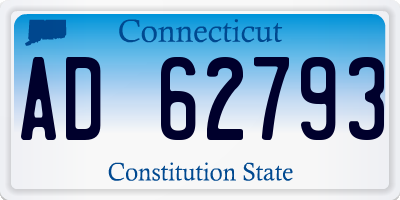 CT license plate AD62793