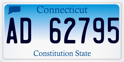 CT license plate AD62795