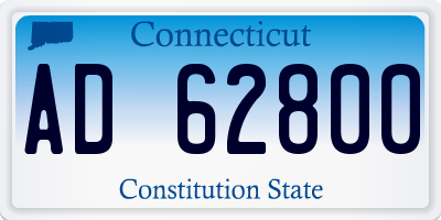 CT license plate AD62800