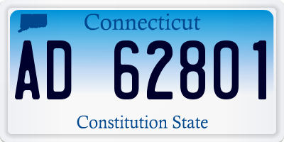 CT license plate AD62801