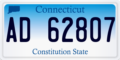 CT license plate AD62807
